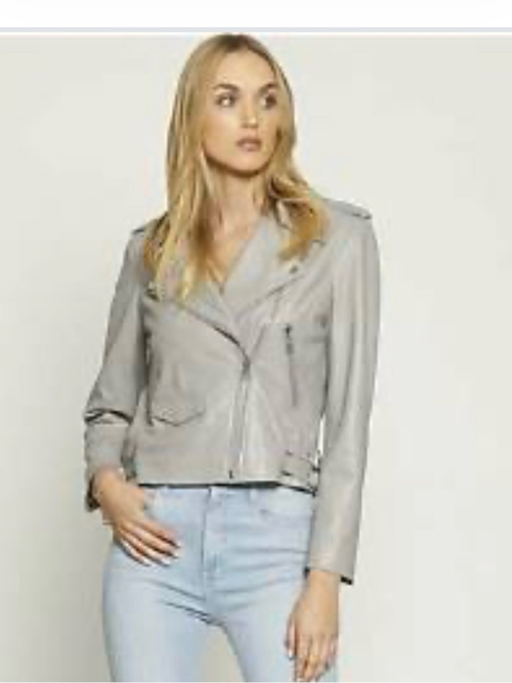 Walter Baker Cropped Leather Jacket